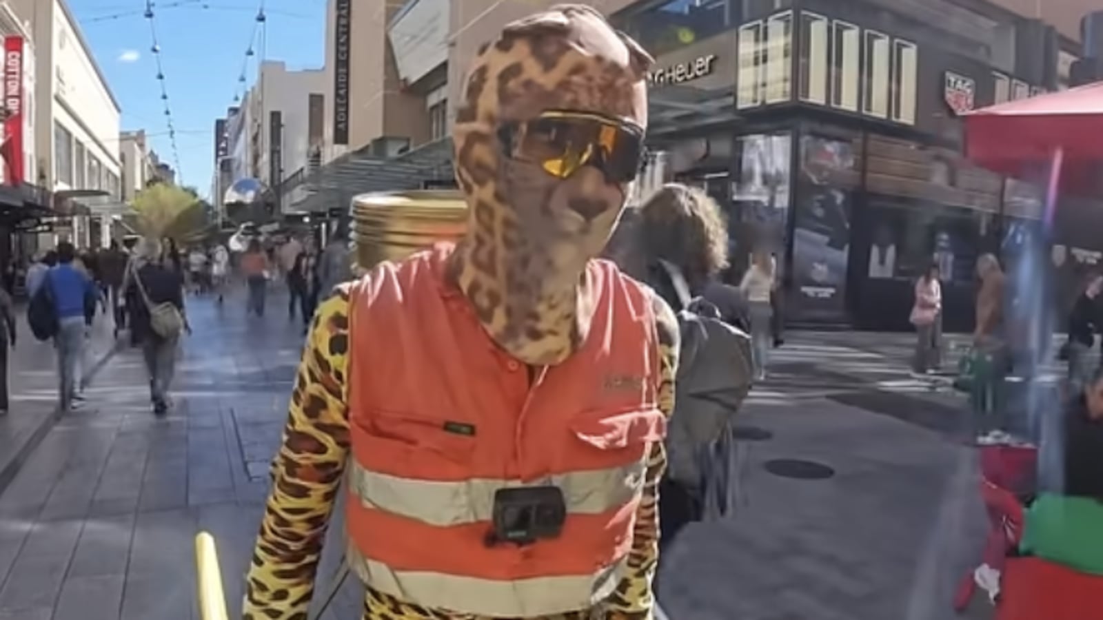 Catman on his charity walk.