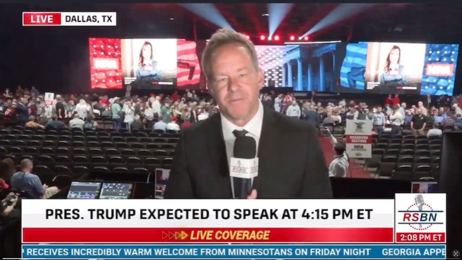 Screenshot / Brian Glenn announces his departure on Right Side Broadcasting Network on May 18 at the National Rifle Association Convention in Dallas