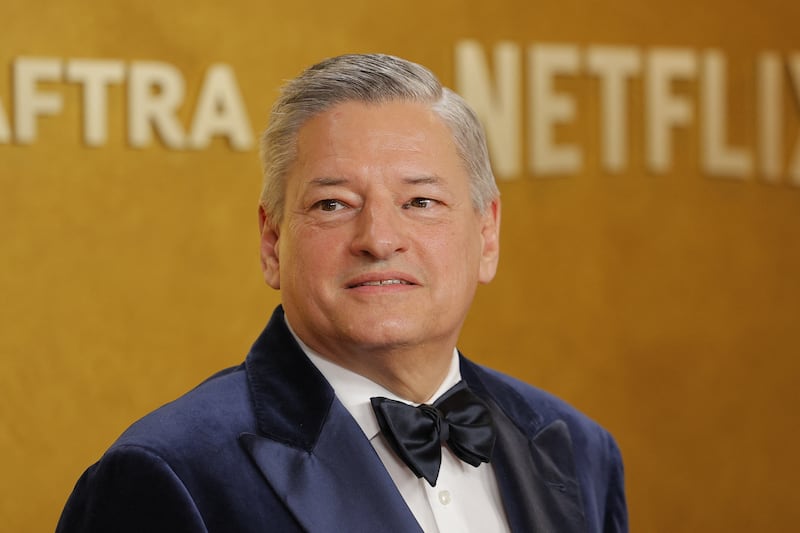 CEO of Netflix Ted Sarandos poses on the red carpet during the Actor Awards, in Los Angeles, California, U.S., March 1, 2026.