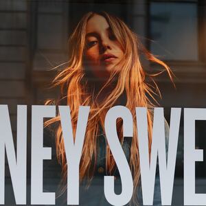 An ad of Sydney Sweeney is seen on a window of an American Eagle store on August 01, 2025 in New York City.