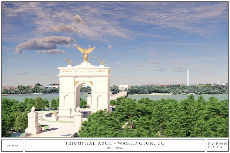 Renderings of Trump's Arch by architecual firm Harrison Design