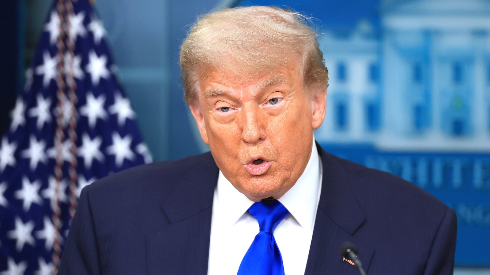 Donald Trump speaks on recent Supreme Court rulings in the briefing room at the White House on June 27, 2025 in Washington, D.C.