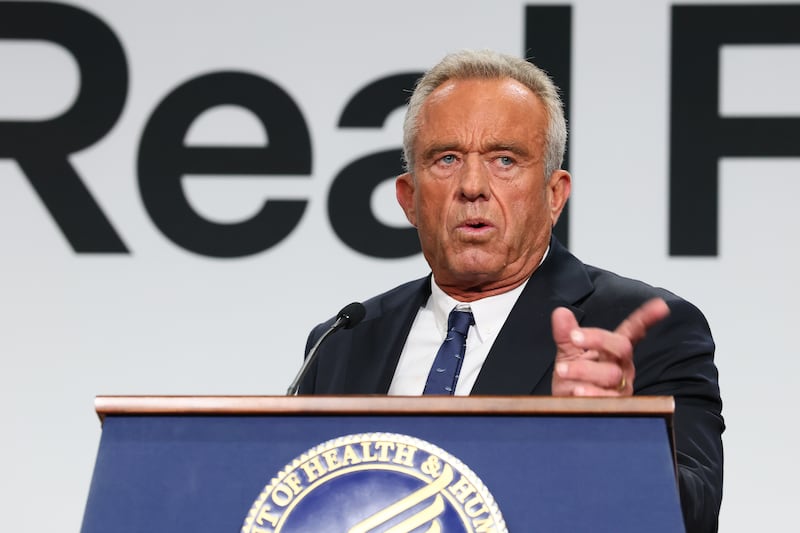 RFK Jr. speaks during an event to "Celebrate the Implementation of the Dietary Guidelines for Americans" at the Health and Human Services Headquarters on Feb. 11.