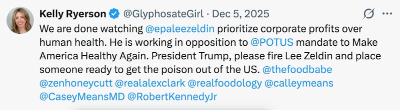 Kelly Ryerson calls for Lee Zeldin's resignation.