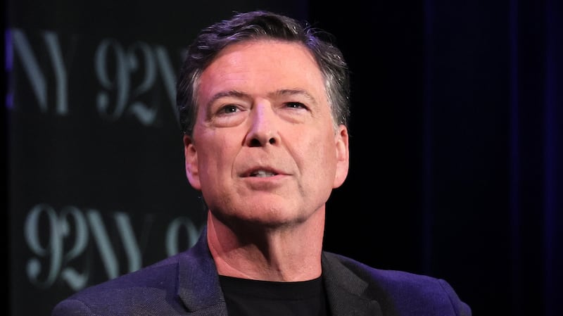 James Comey speaks onstage during Former FBI Director James Comey In Conversation With MSNBC's Nicolle Wallace at 92NY on May 30, 2023 in New York City.