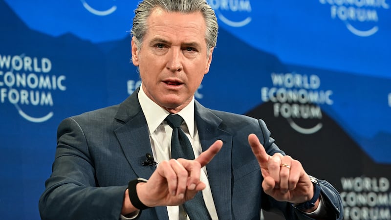 Newsom also spoke at the World Economic Forum in Davos, Switzerland, as the de facto anti-Trump envoy.