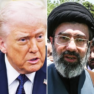 Donald Trump and Mojtaba Khamenei, son of the late Iranian Supreme Leader Ayatollah Ali Khamenei.