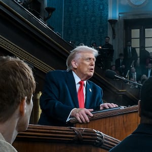 President Donald Trump delivers the State of the Union address during a joint session of Congress in the House Chamber at the Capitol on February 24, 2026 in Washington, DC. Trump delivered his address days after the Supreme Court struck down the administration's tariff strategy, and amid a U.S. military buildup in the Persian Gulf threatening Iran.