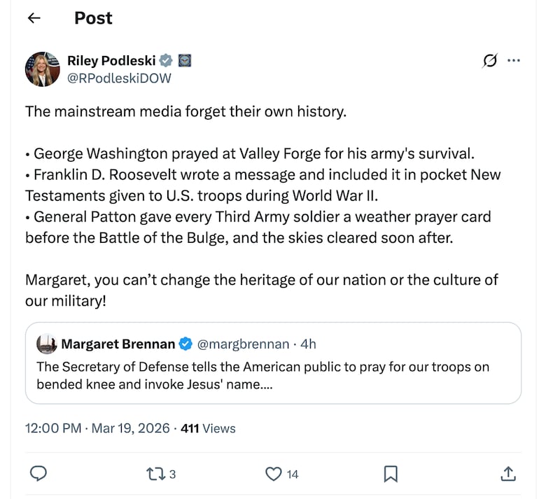 A DOD spokesperson jumped in to attack the CBS anchor.