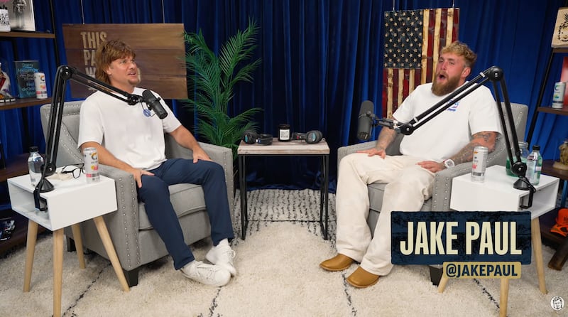 Podcast host Theo Von interviews Jake Paul on This Past Weekend.