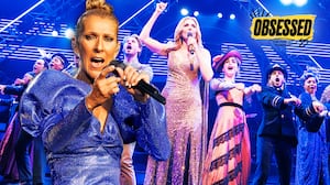 A photo illo illustration of Céline Dion and the cast of Titaníque.