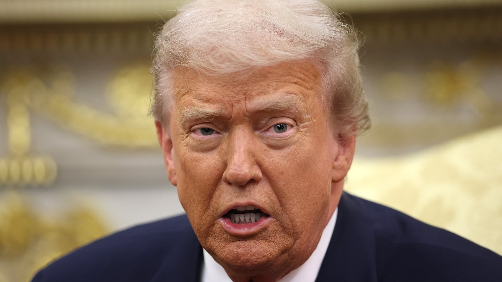 WASHINGTON, DC - NOVEMBER 18: U.S. President Donald Trump speaks during a bilateral meeting with Crown Prince and Prime Minister Mohammed bin Salman of Saudi Arabia in the Oval Office of the White House on November 18, 2025 in Washington, DC. Trump is hosting the crown prince for meetings aimed at strengthening economic and defense ties, including the U.S. sale of F-35 fighter jets to Saudi Arabia. (Photo by Win McNamee/Getty Images)