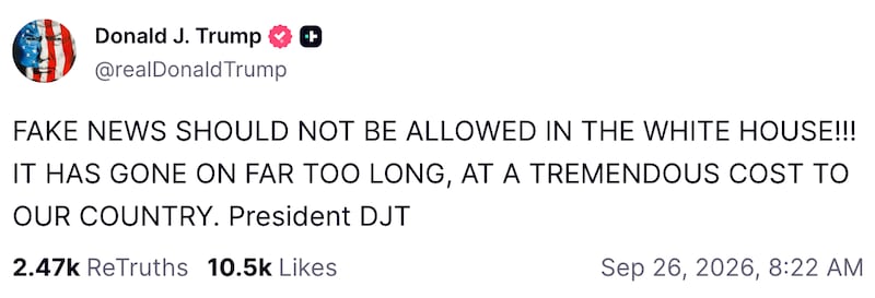 Donald Trump on Truth Social