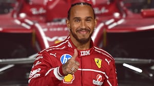 LONDON, ENGLAND - FEBRUARY 18: Lewis Hamilton of Great Britain and Scuderia Ferrari looks on during F1 75 Live at The O2 Arena on February 18, 2025 in London, England. (Photo by Clive Mason - Formula 1/Formula 1 via Getty Images)