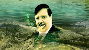 John Cafaro in the Reflecting Pool