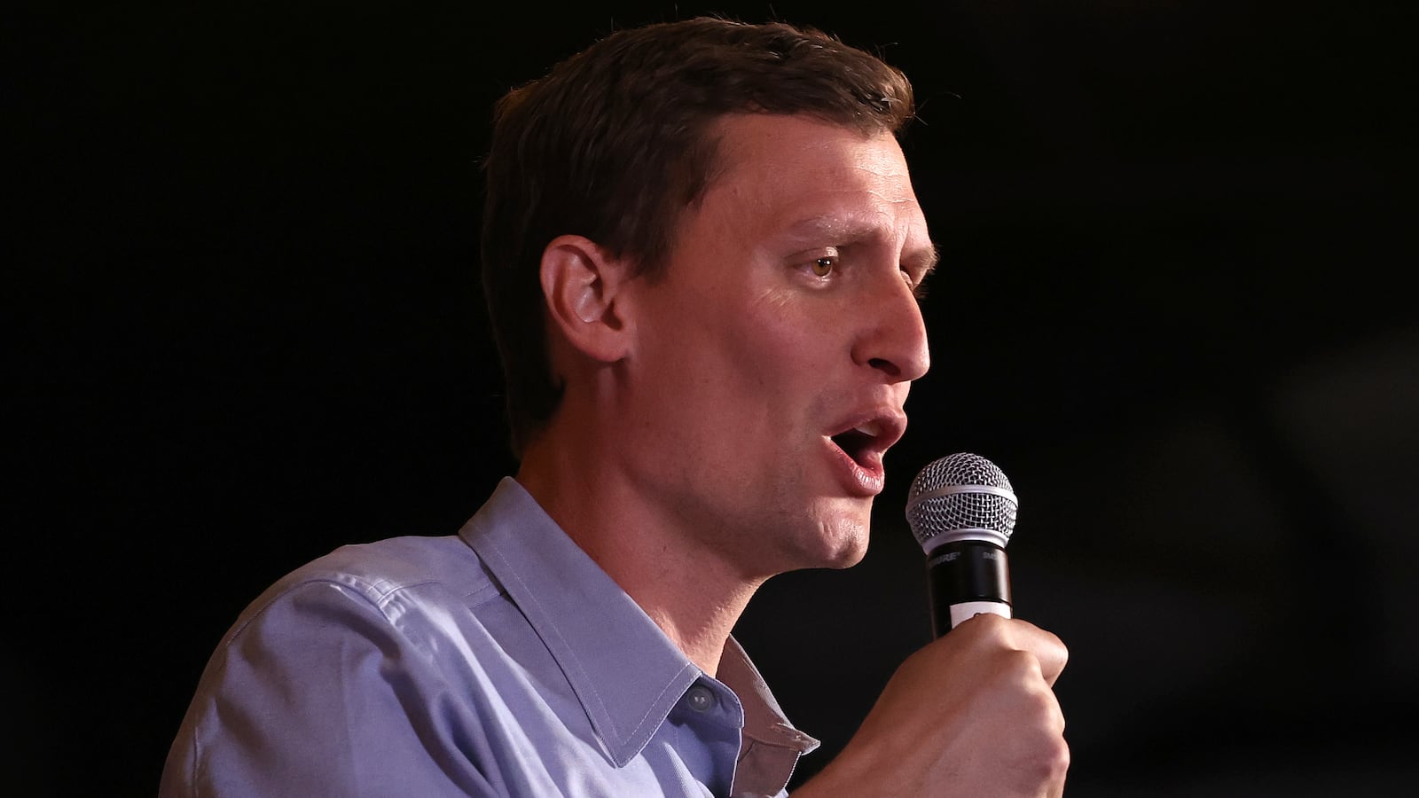 Arizona Republican U.S. Senate candidate Blake Masters speaks at a campaign rally on November 05, 2022 in Queen Creek, Arizona.
