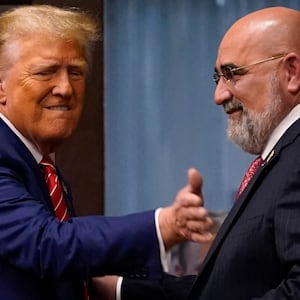 Donald Trump and Chris LaCivita at a campaign event