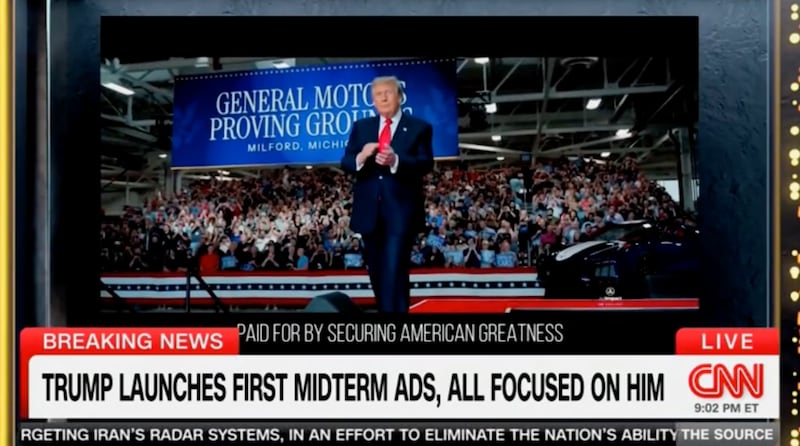 CNN air footage of the Trump-heavy midterm ad.