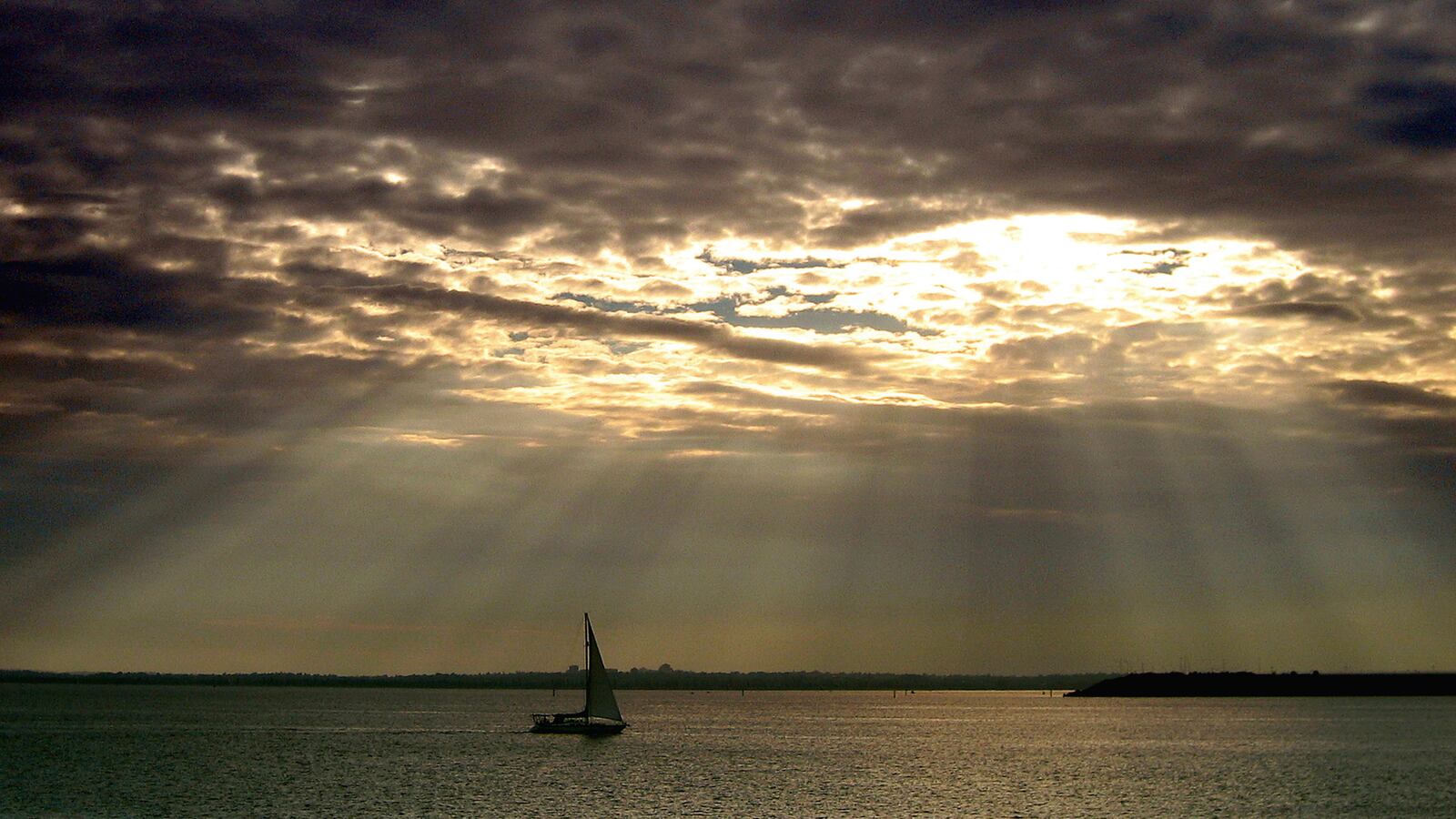 A boat sails on Sydney's Botany Bay.