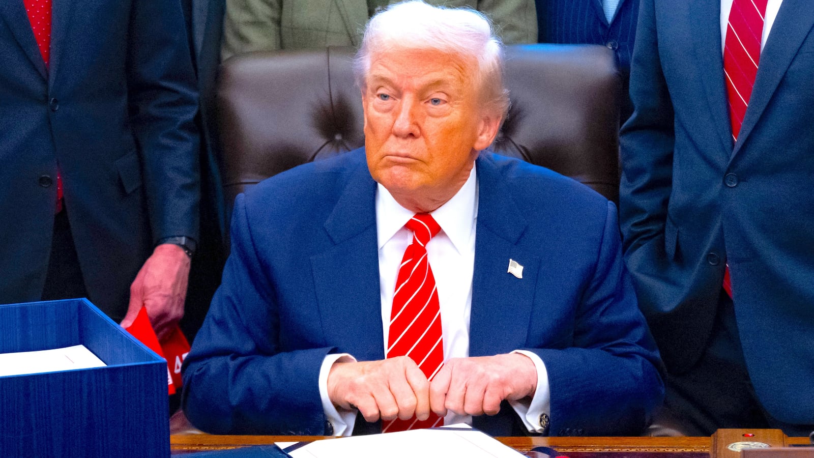 President Donald Trump in the Oval Office of the White House in Washington, DC, on February 3, 2026.