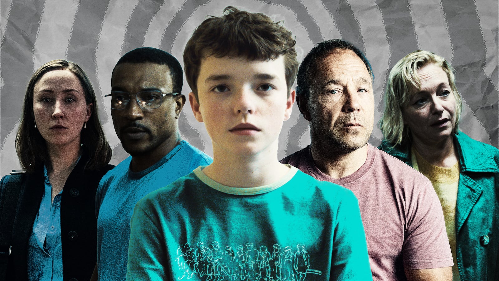 Erin Doherty, Ashley Walters, Owen Cooper, Stephen Graham and Christine Tremarco in "Adolescence".