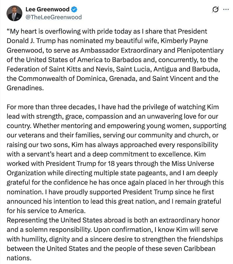 Lee Greenwood/X