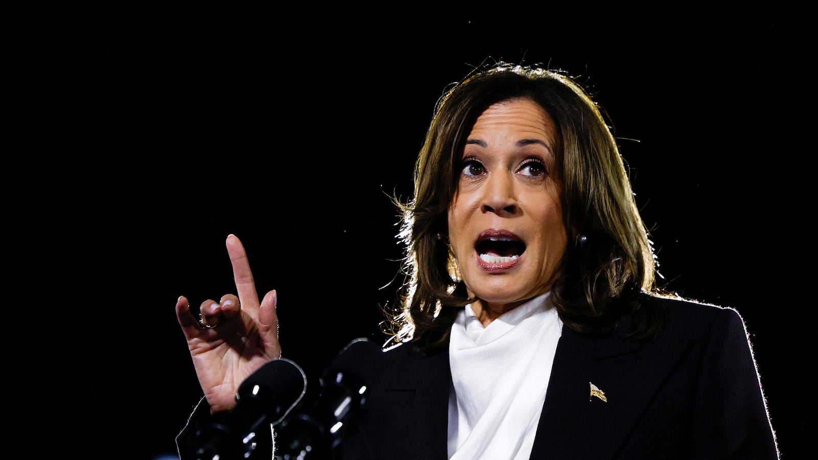 Vice President Kamala Harris delivers a speech on the National Mall.