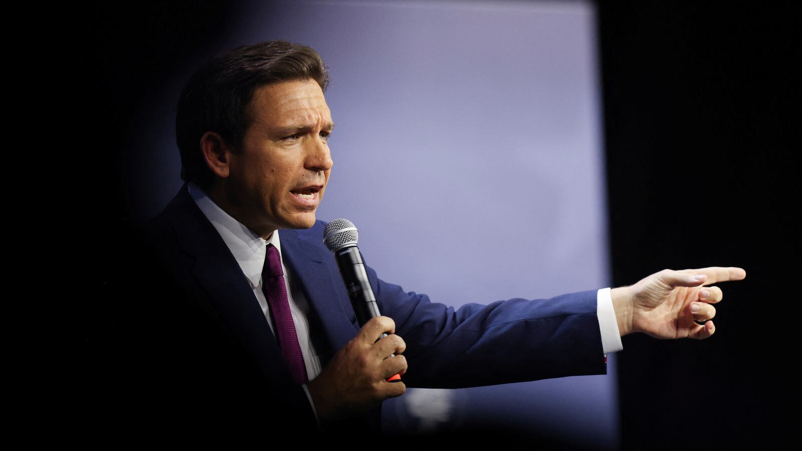A picture of Florida Governor Ron Desantis, who has expressed support for Sen. Tommy Tuberville’s (R–AL) one-man campaign to block hundreds of military nominations and promotions over a Pentagon abortion policy.