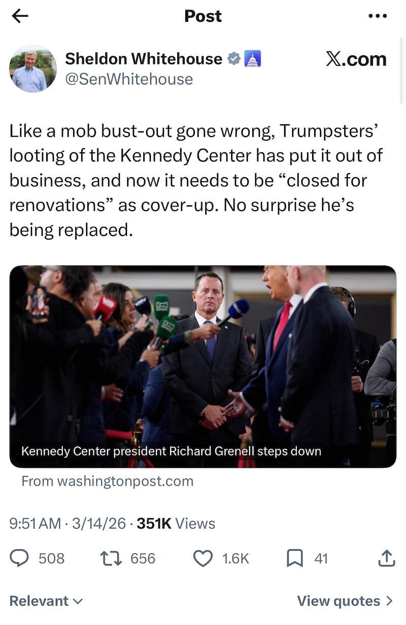 Sheldon Whitehouse's criticism seemingly pushed Grenell to his breaking point.