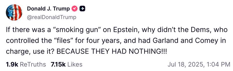 Trump posted the rant on Friday morning.