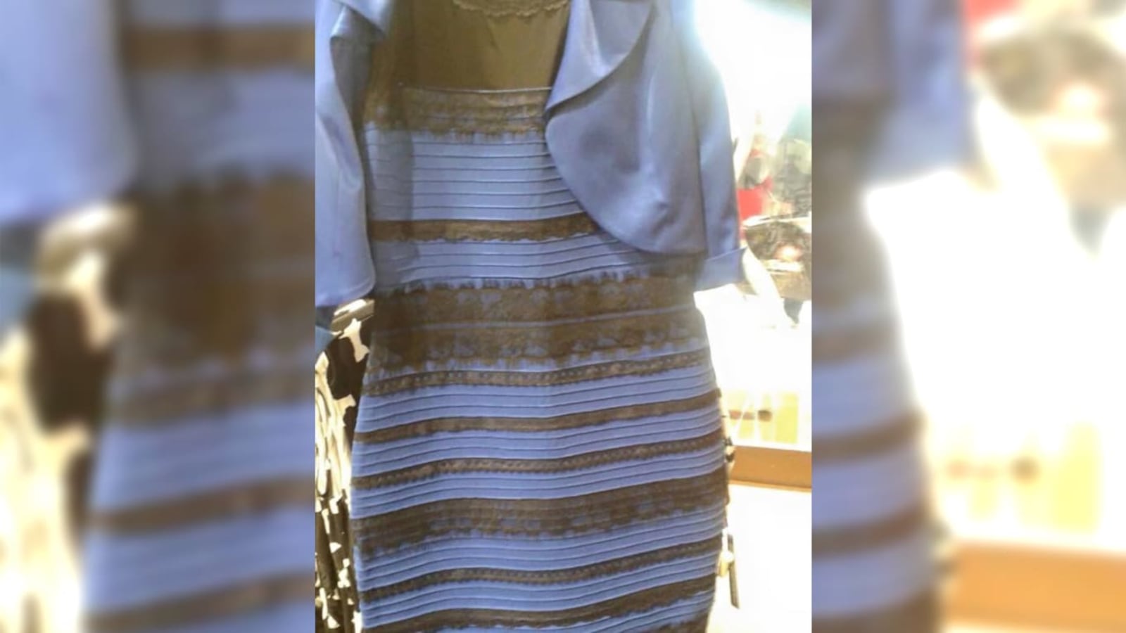 A picture of the so-called “dress that broke the internet” that sparked arguments over whether it was black and blue or white and gold. One of the people behind the dress, Keir Johnston, has been accused of attempting to murder wife Grace Johnston.