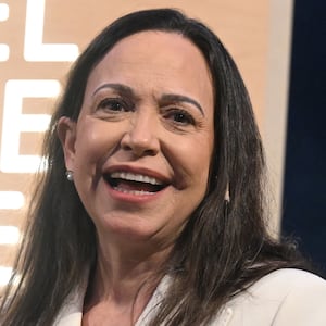 OSLO, NORWAY - DECEMBER 11: Maria Corina Machado, the Venezuelan opposition figure and 2025 Nobel Peace Prize recipient, attends a press conference on December 11, 2025 in Oslo, Norway. Machado, who had been banned from leaving Venezuela, missed the award ceremony yesterday before arriving in Olso late last night. (Photo by Rune Hellestad/Getty Images)