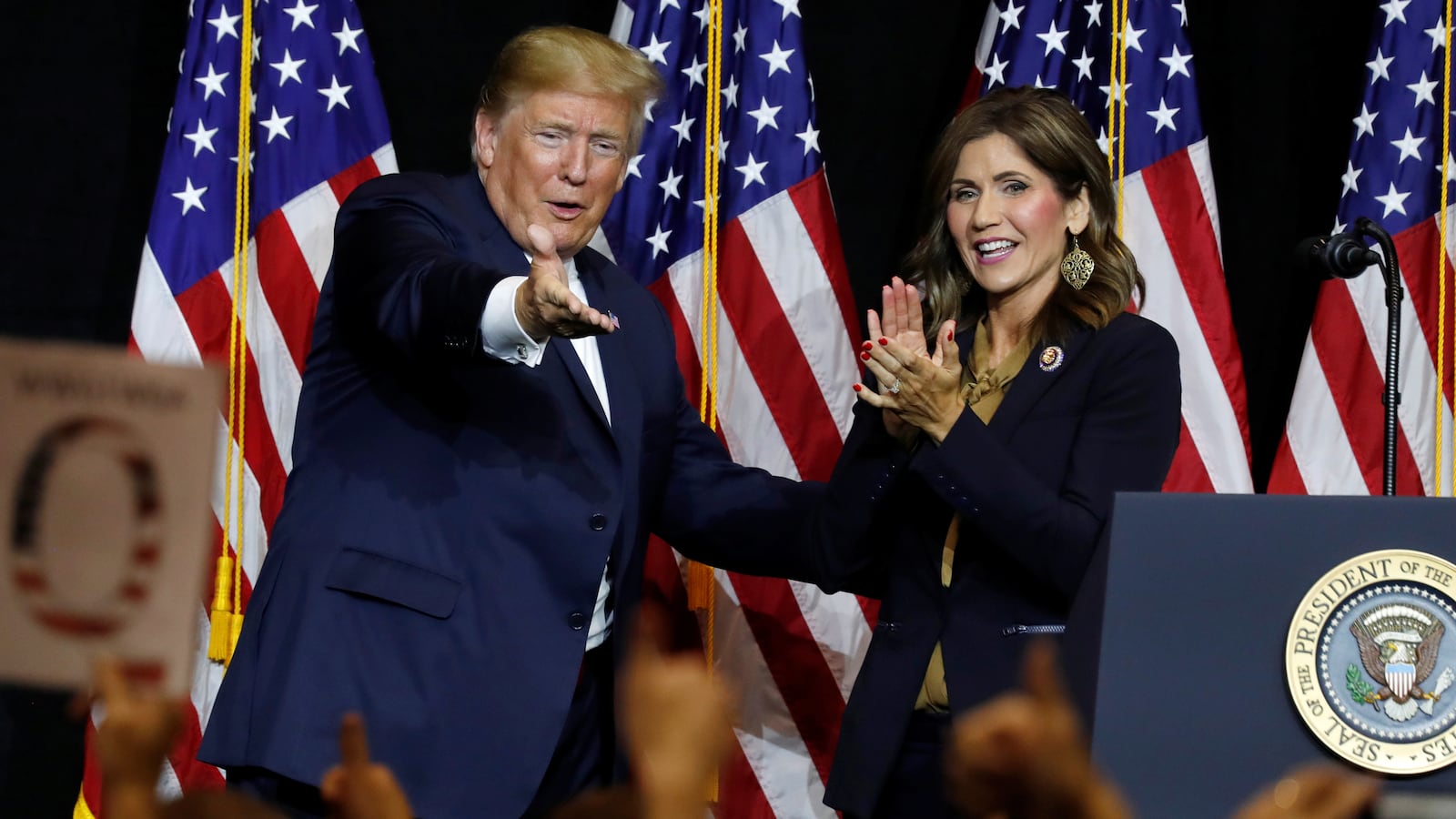 Donald Trump and Kristi Noem