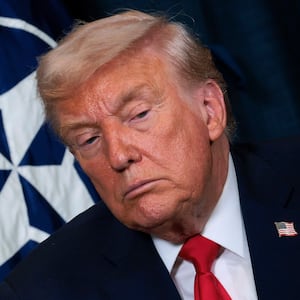 U.S. President Donald Trump attends a bilateral meeting with NATO Secretary General Mark Rutte on the sidelines of the World Economic Forum (WEF) Annual Meeting on January 21, 2026 in Davos, Switzerland.