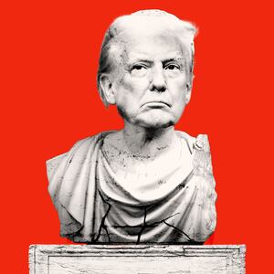 Donald Trump as marble Caesar but