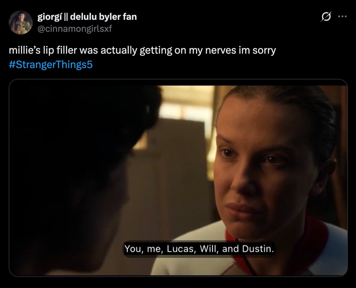 Stranger Things/Eleven's lips