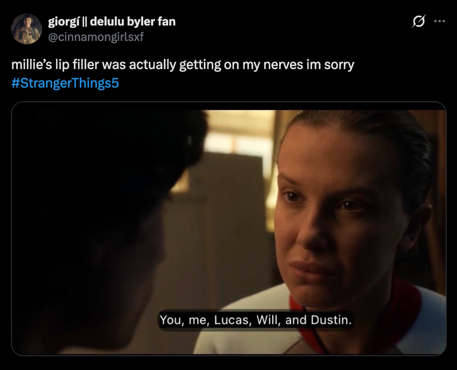 Stranger Things/Eleven's lips