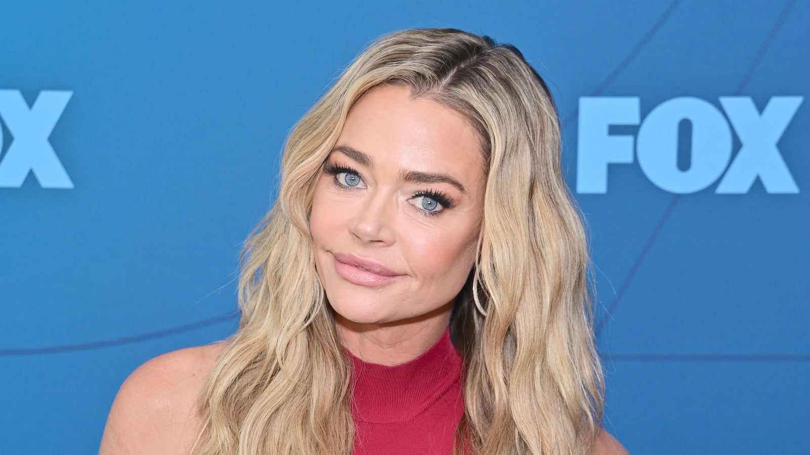 Denise Richards attends a press event at Fox Studio Lot in 2024.