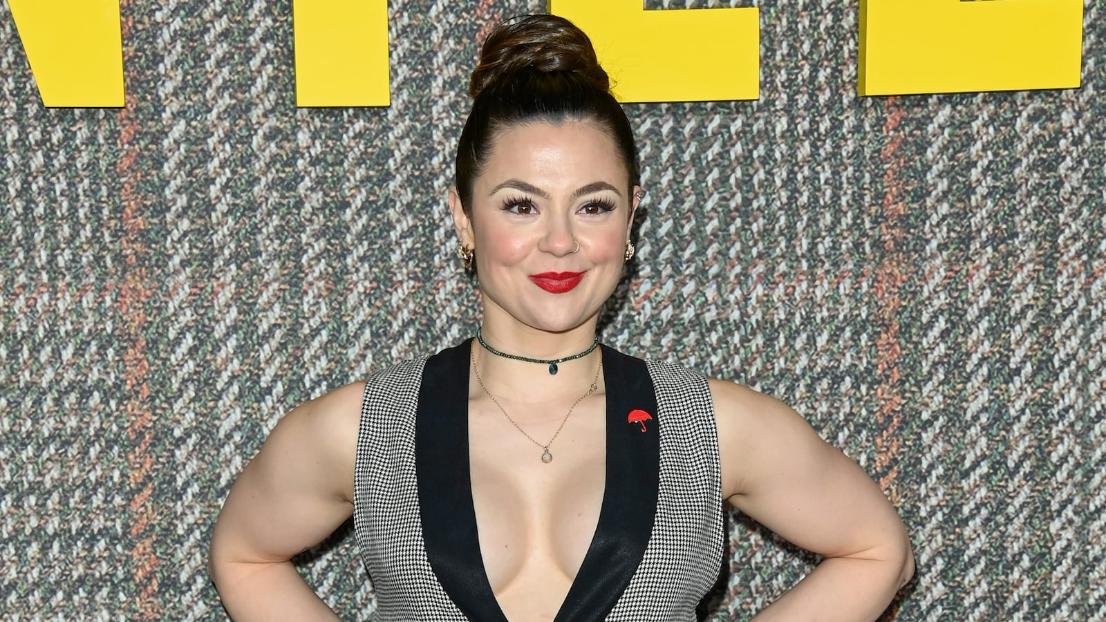 LONDON, ENGLAND - MARCH 05: Megan Prescott attends the UK series global premiere of "The Gentlemen" at the Theatre Royal Drury Lane on March 05, 2024 in London, England.