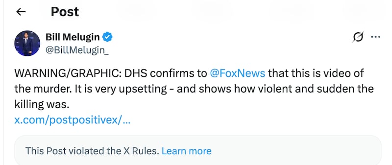 Video of the murder violated X's rules.