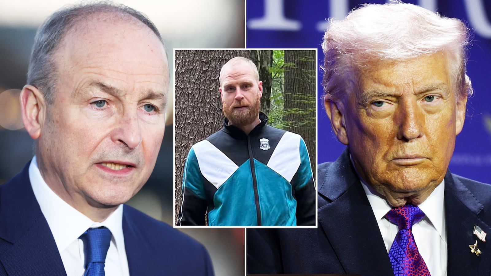 Ireland's Prime Minister Micheál Martin, Seamus Culleton, and Trump.