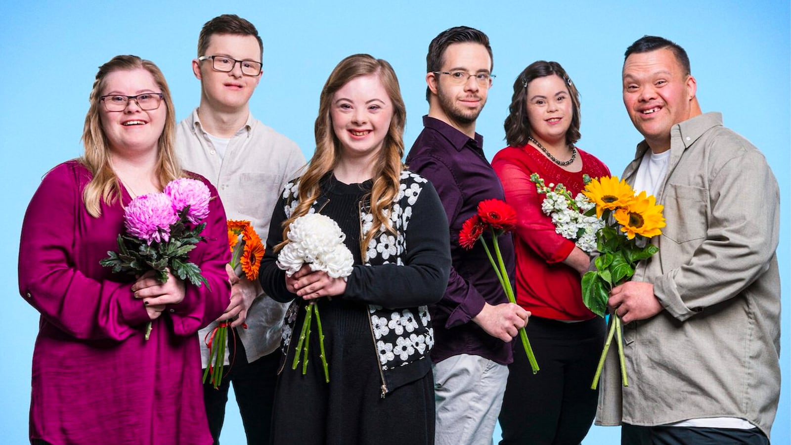 A group portrait of the participants on Netflix’s Down For Love.