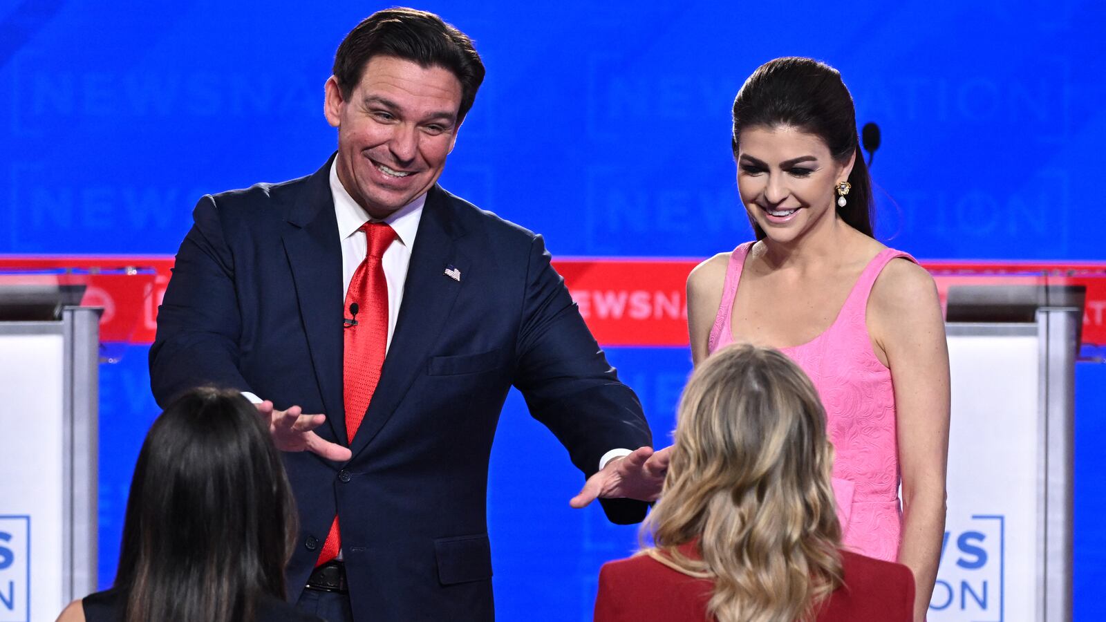 Florida Governor Ron DeSantis (L) and wife Casey DeSantis.