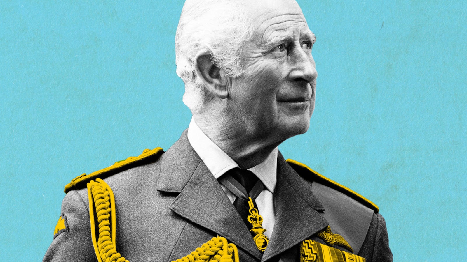 A photo illustration of King Charles.