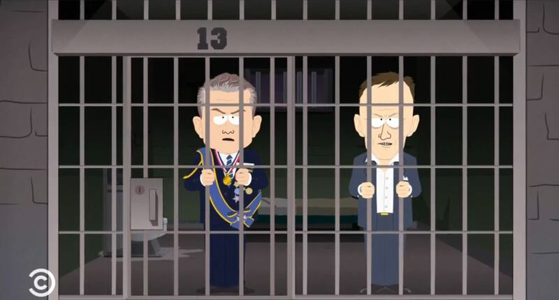 South Park, Pete Hegseth and Peter Thiel in prison.