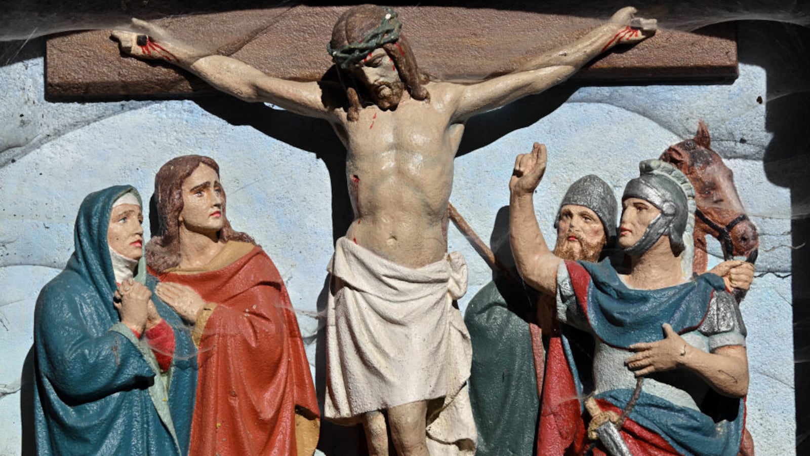 A depiction of the crucifixion.