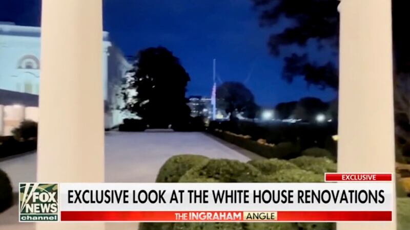 Fox News attempt to show ballroom renovations happening at the White House.