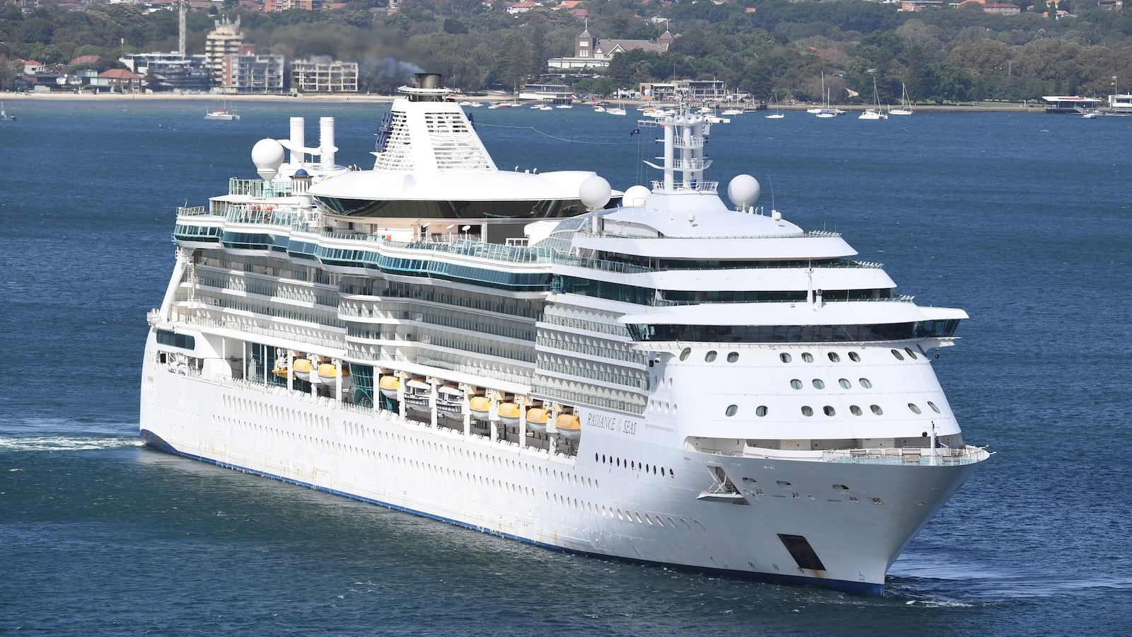 The Radiance of the Sea sails from Sydney, Australia, in 2020.