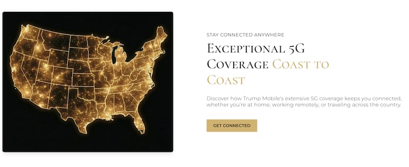 Trump Mobile runs on the T-Mobile network. Credit: Trump Mobile.