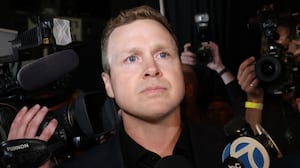 Mayoral candidate Spencer Pratt is seen speaking with the media outside Don Antonio's restaurant on June 02, 2026 in Los Angeles, California.